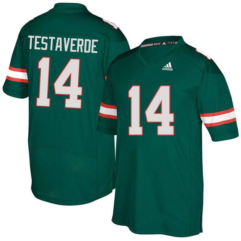 Adidas Miami Hurricanes #14 Vinny Testaverde College Football Jerseys Sale-Green